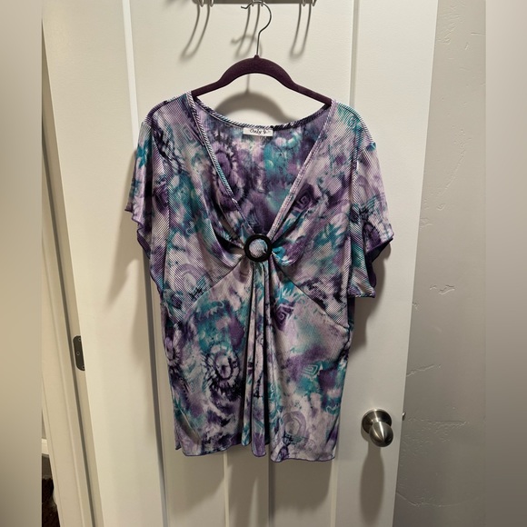 Purple/teal top, size 2X - Picture 1 of 1